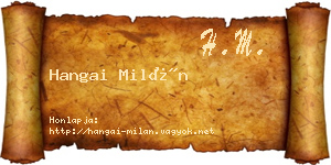 Hangai Milán névjegykártya