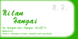 milan hangai business card